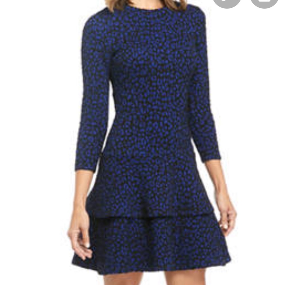 Michael Kors Women's Cheetah Jacquard Tier Dress. - Picture 2 of 8